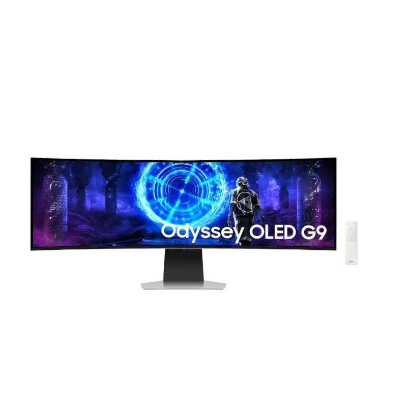 Monitor 49 cali Odyssey G9 G95SD OLED 5120x1440 DQHD 32:9 1xHDMI 1xmicroHDMI 1xDP 1xUSB-C 2xUSB 0,03ms 240Hz zakrzywiony głośniki SMART 2Yd2d