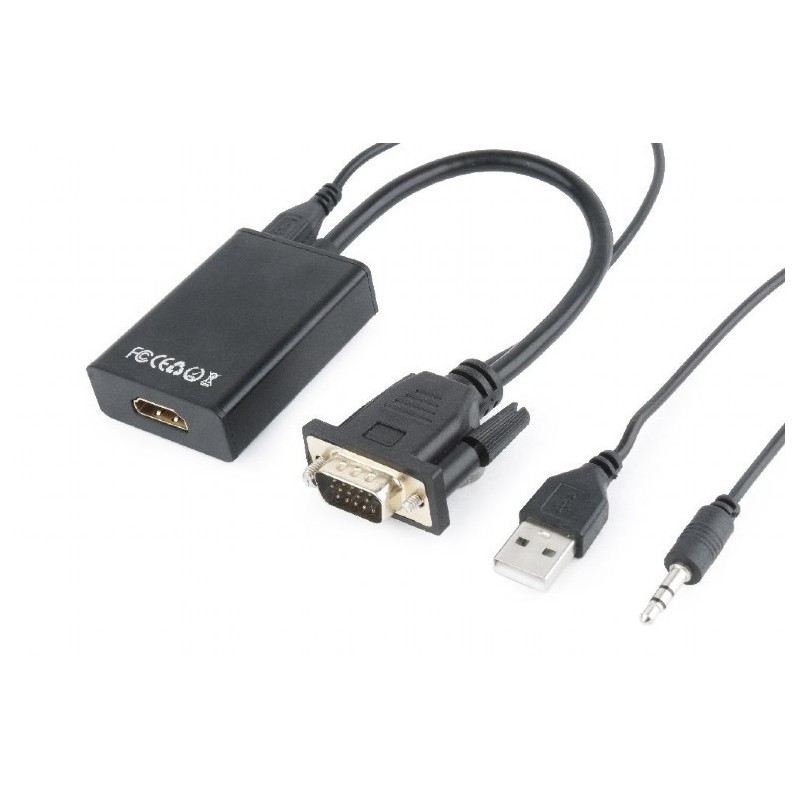 Konwerter VGA do HDMI 15 cm czarny