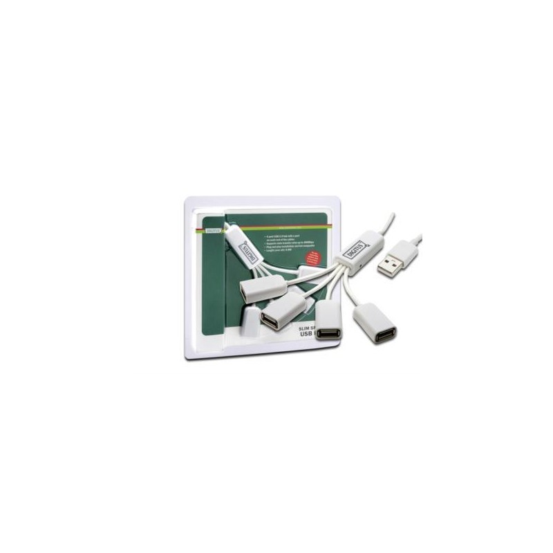 HUB/Koncentrator 4-portowy "Spider" USB 2.0 SuperSpeed, pasywny, biały