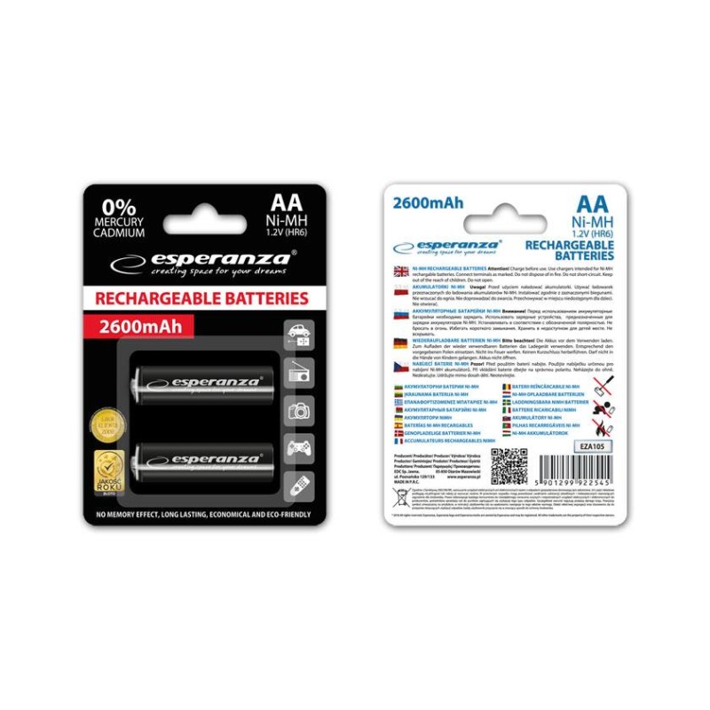 Akumulatory NI-MH AA 2600mAh czarne