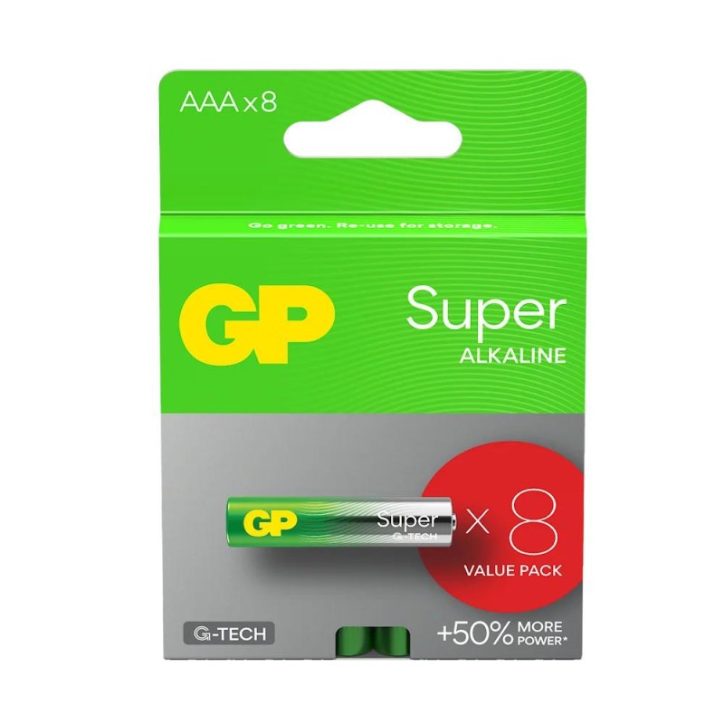 Baterie alkaliczne LR03/AAA SUPER 8 sztuk (G-TECH)