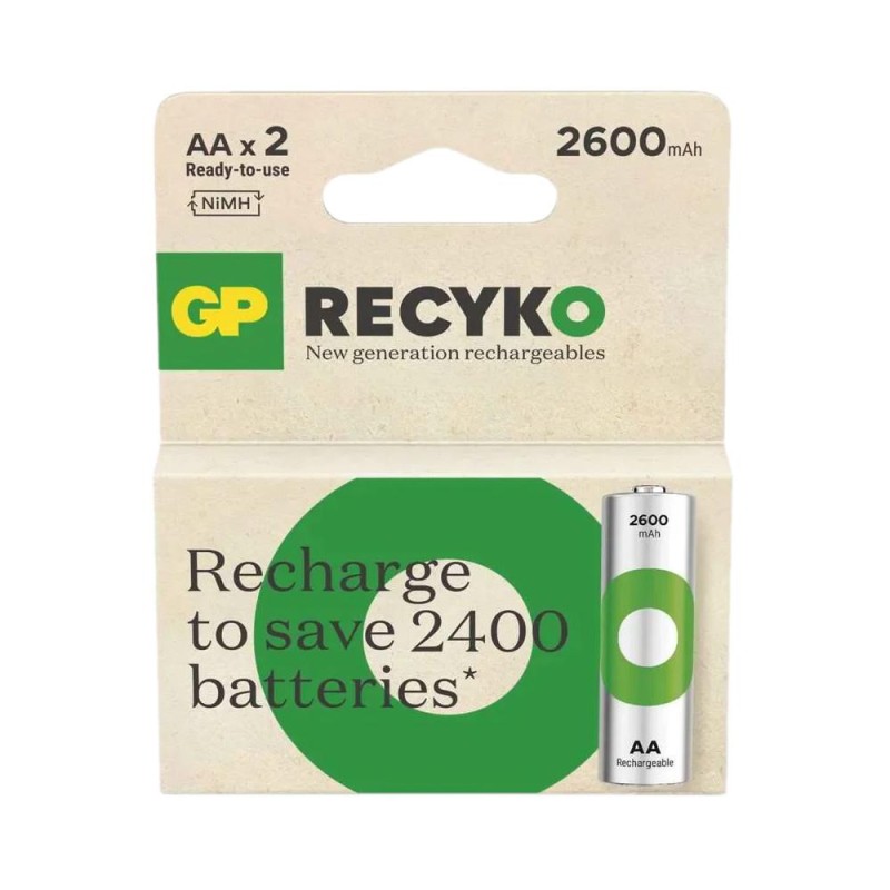 Akumulatorki R6/AA Ni-MH 2600mAh blister 2szt. GP RECYKO