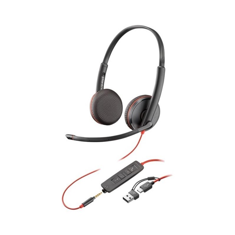 Zestaw słuchawkowy Blackwire 3225 USB-C + USB-C/A (Bulk) 8X229A6
