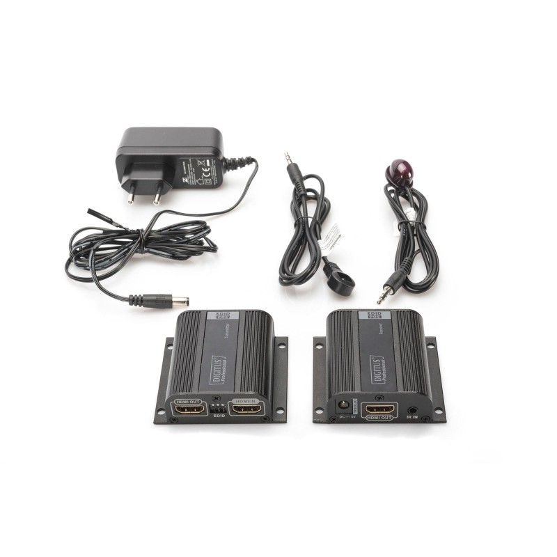 Przedłużacz/Extender HDMI do 50m po skrętce Cat.6/7 UTP, 1080p 60Hz FHD, HDCP 1.2, IR, audio (zestaw)