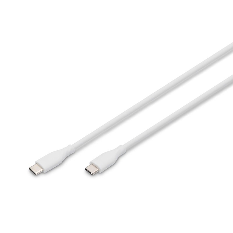 Kabel połączeniowy silikonowy USB-C - USB-C, USB 2.0 60W, 1m Biały