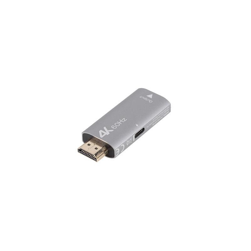 Adapter HDMI(M)-Displayport(F)4K srebrny