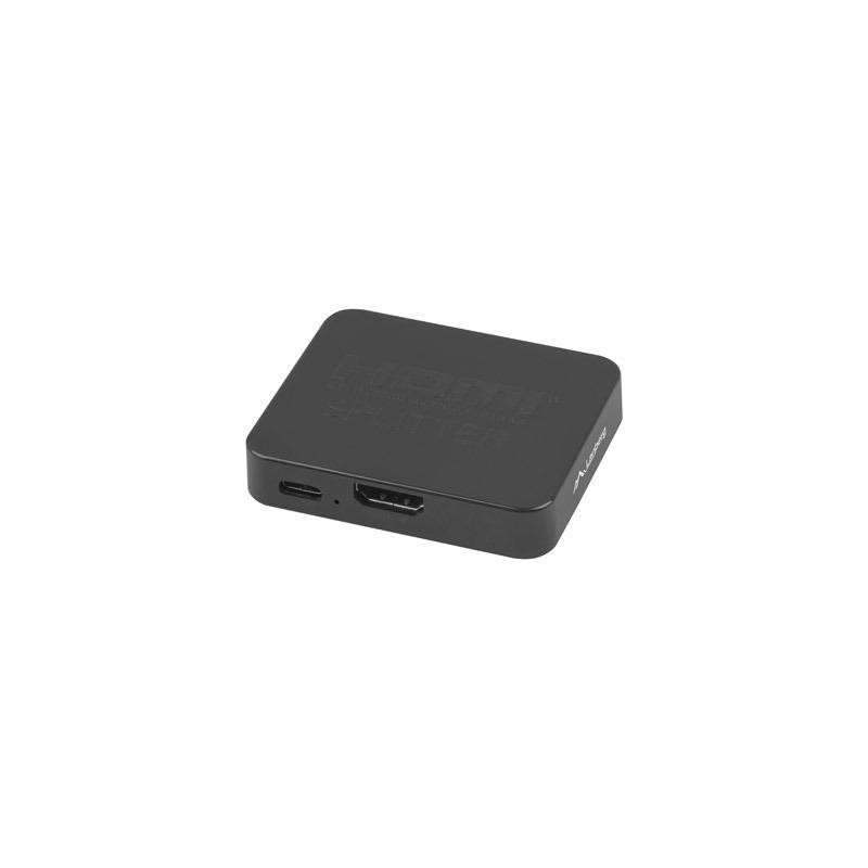 Splitter video HDMI- 2x HDMI 4K + port USB-C czarny