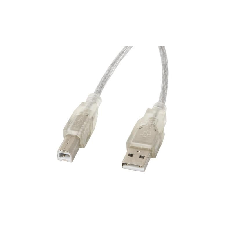Kabel USB 2.0 AM-BM 3M Ferryt przezroczysty