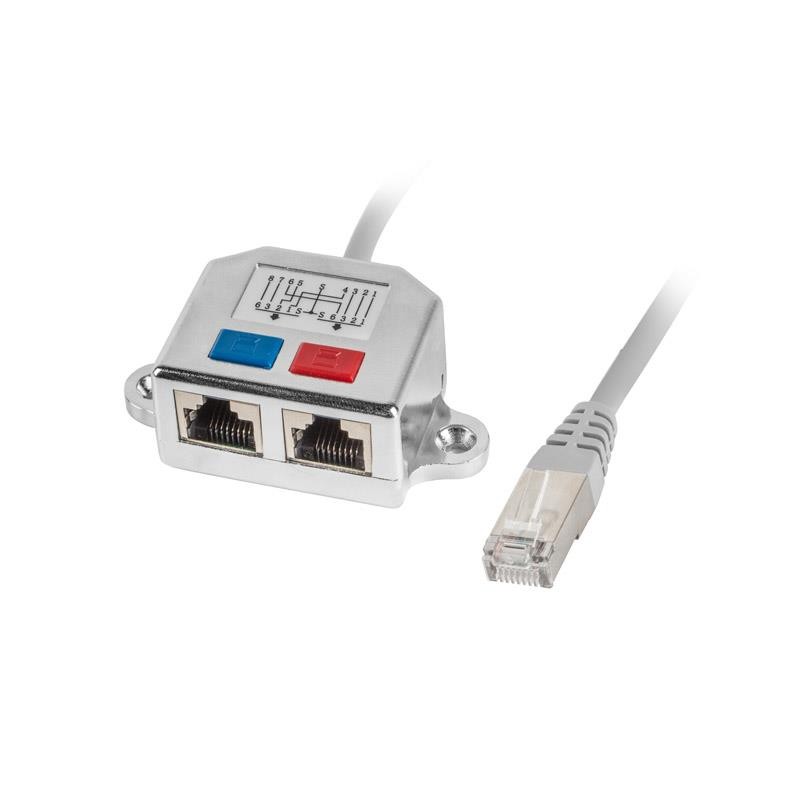Adapter rodzielacz LAN RJ-45 - 2x RJ-45 FTP
