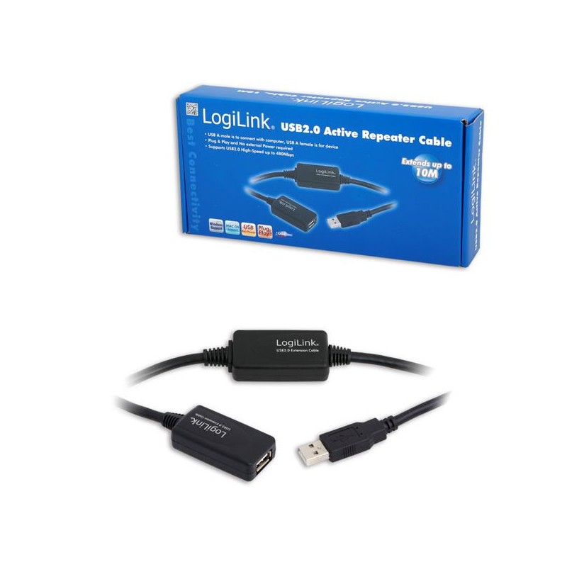 Kabel USB 2.0 z aktywnym wzmacniaczem sygnału,10m