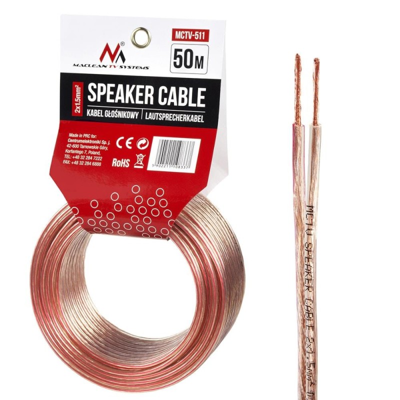 Kabel głośnikowy 50m MCTV-511 2x1.5mm2