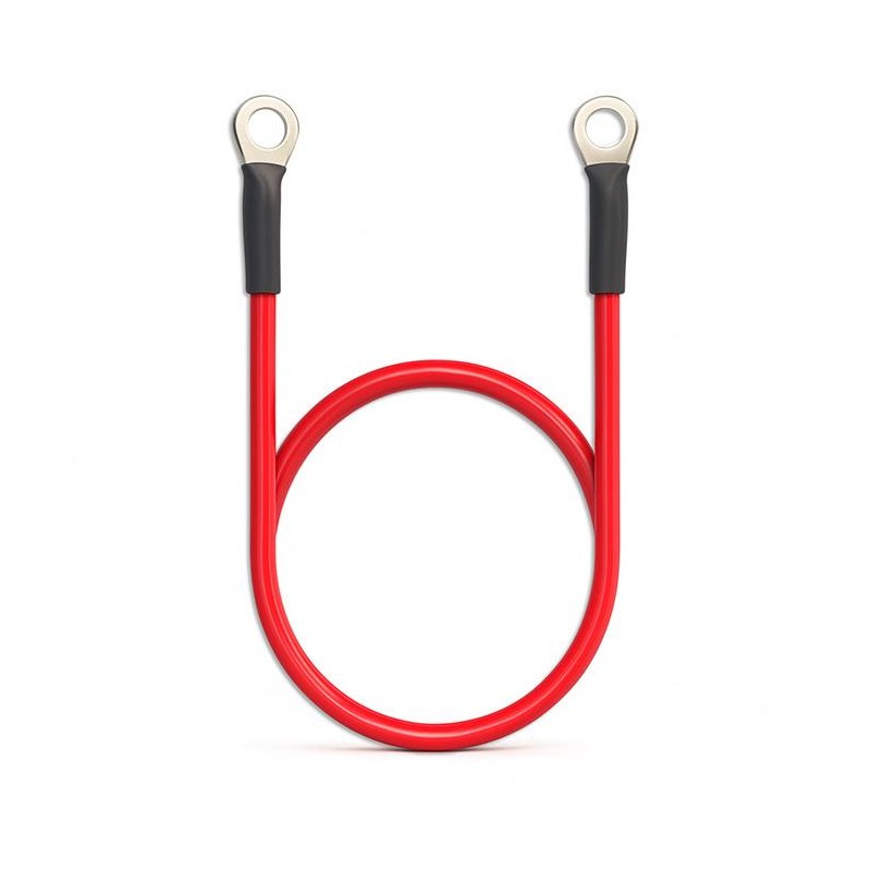 Przewód akumulatorowy z końcówkami konektorowymi M8 | Kabel z oczkiem 8mm | 60cm | Czerwony
