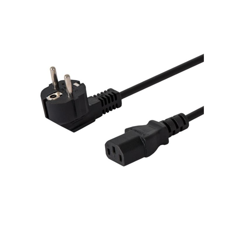 Kabel zasilający Schuko męski - IEC C13, kątowy, 3m, CL-146