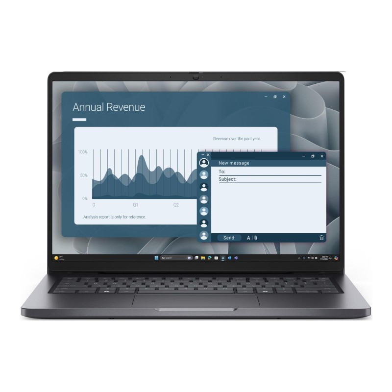 Laptop Dell Pro 14 PC14250 W11P C5 220U/16GB/512GB CL25/14.0 FHD+/INT/FgrPr/FHD/IRCam/Mic/WLAN+BT/BcklKb/3C/3YPS Magnetite color, textured finish