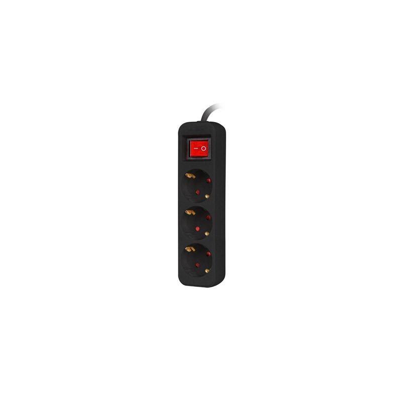 Listwa przedłużacz 1,5m 3x230V PS1-03F-0150-BK