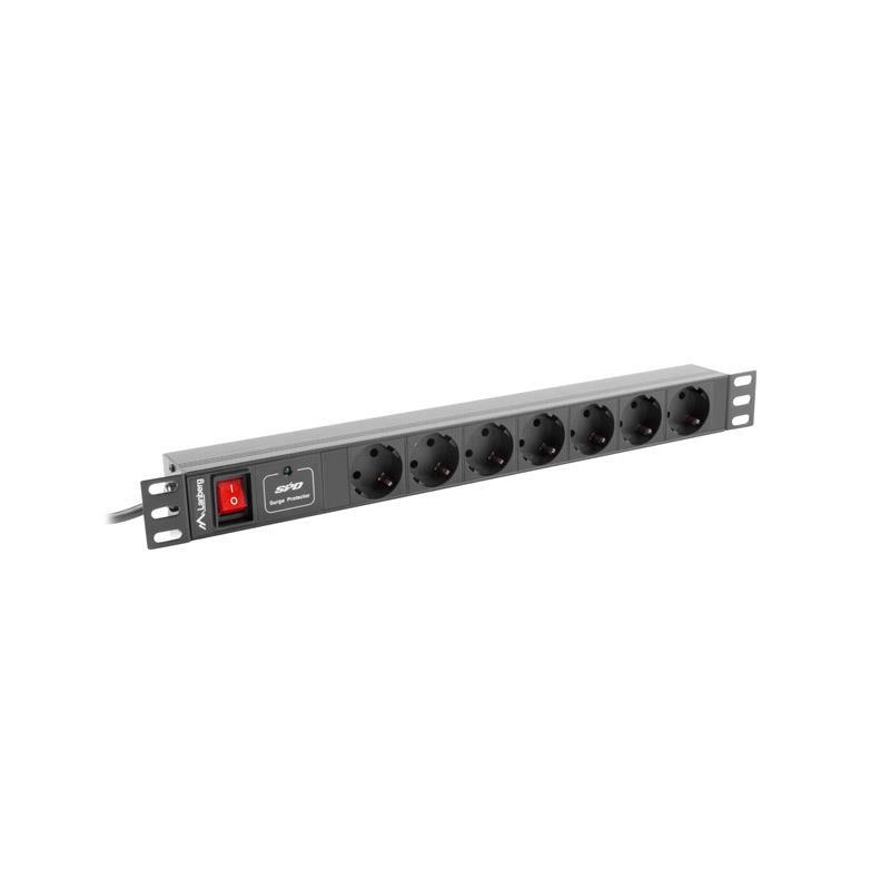 Listwa zasilajaca Rack PDU 19" 1U 16A 7X SCHUKO 2m czarna