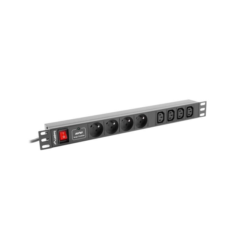 Listwa zasilająca Rack PDU 1U 10A 4X 230V PL 4X IEC C13 2m C14 czarna