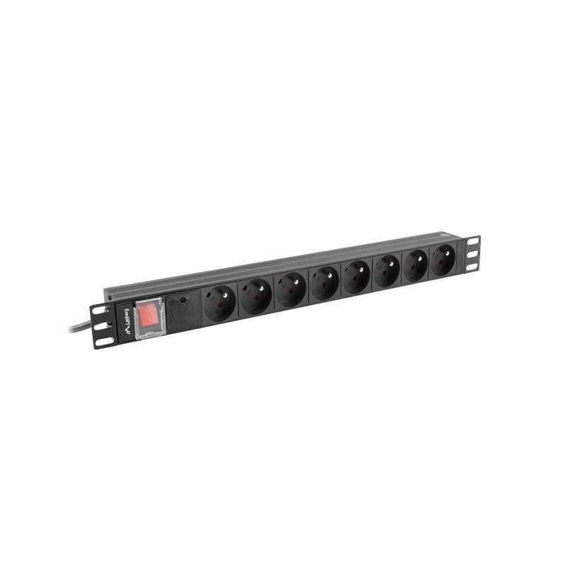 Listwa zasilająca rack PDU 19 cali 1U 16A 8X 230V PL 2 czarna