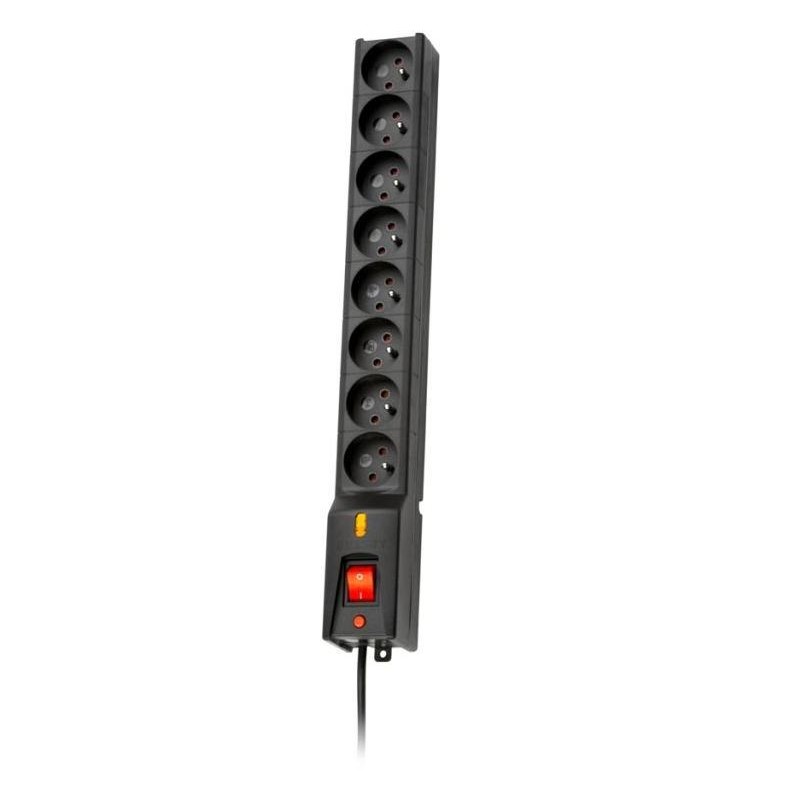 Listwa przeciwprzepięciowa LX 810, 1L, 3,0m, czarna