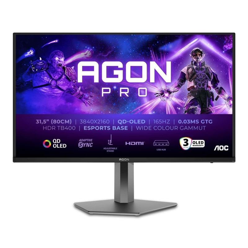 Monitor AG326UD 31.5 cala 4K QD-OLED 165Hz HDMIx2 DP Pivot Głośniki