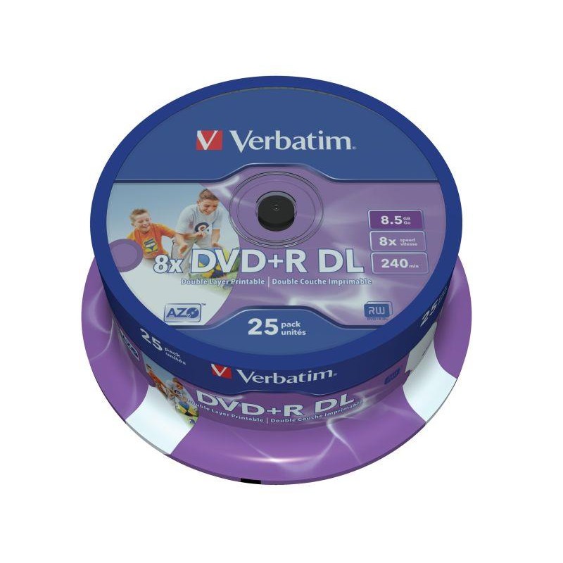 Płyty DVD+R (8x) 8,5GB DoubleLayer CB 25 Printable 43667