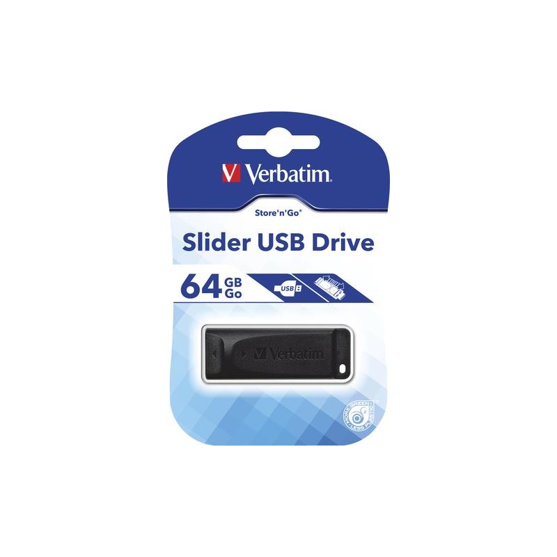 Pendrive Slider 64GB Black