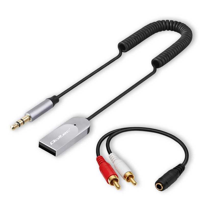 Bezprzewodowy adapter odbiornik dźwięku Audio HiFi Home&Car | Bluetooth 6.0 | 2 x RCA | 1 x AUX MiniJack 3.5mm | USB | Mikrofon
