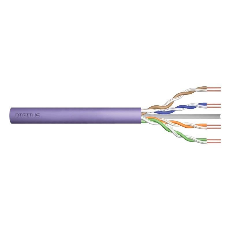 Kabel teleinformatyczny instalacyjny kat.6, U/UTP, Dca, drut, AWG 23/1, LSOH, 305m, karton, fioletowy