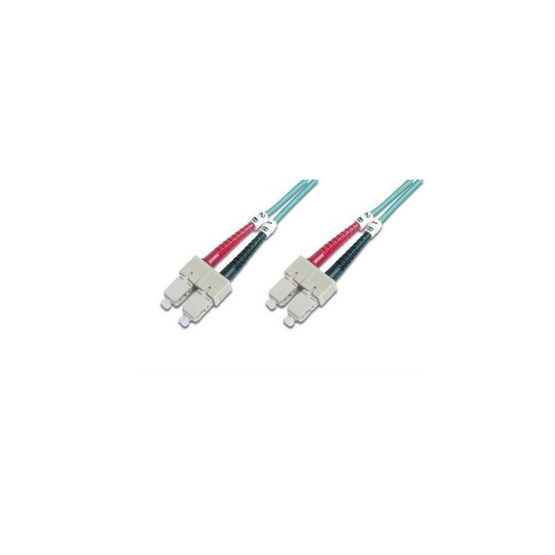 Patch cord światłowodowy FO SC-SC MM 50/125 OM3 duplex LSOH 3m, Turkusowy