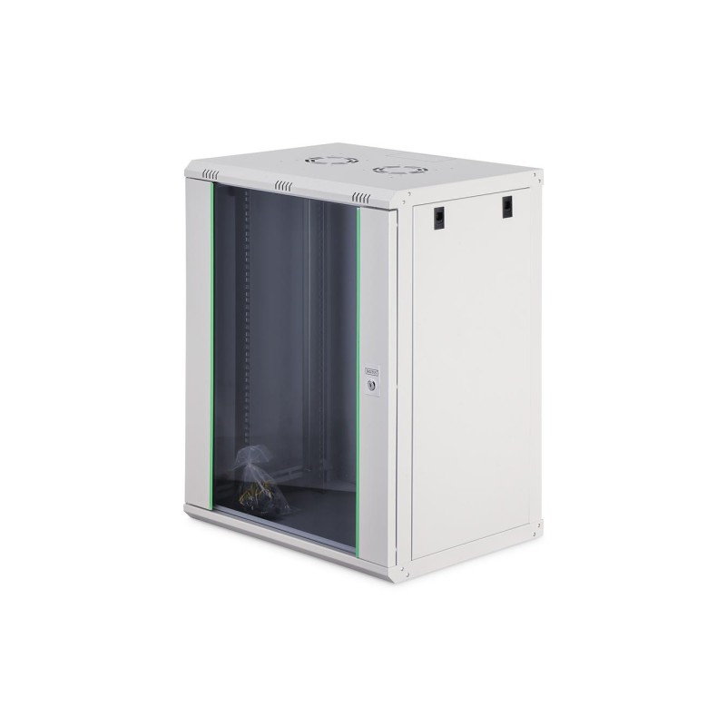 Szafa sieciowa wisząca Dynamic 19" 16U rack 785x600x450mm, drzwi szyba, szara, niezłożona, 60kg