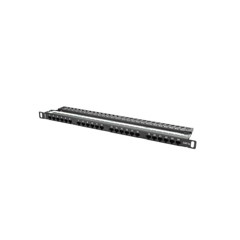 Patch Panel 24 Port 0.5U Kat.5E czarny