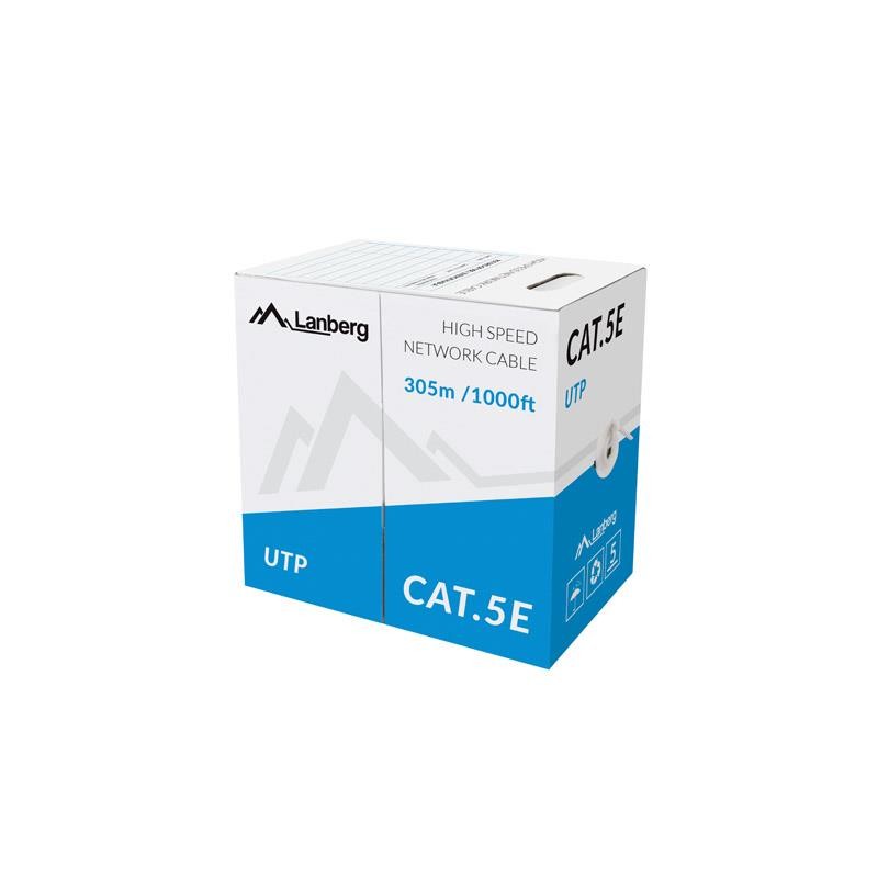 Kabel LAN UTP 100Mb/s 305m linka cca szary