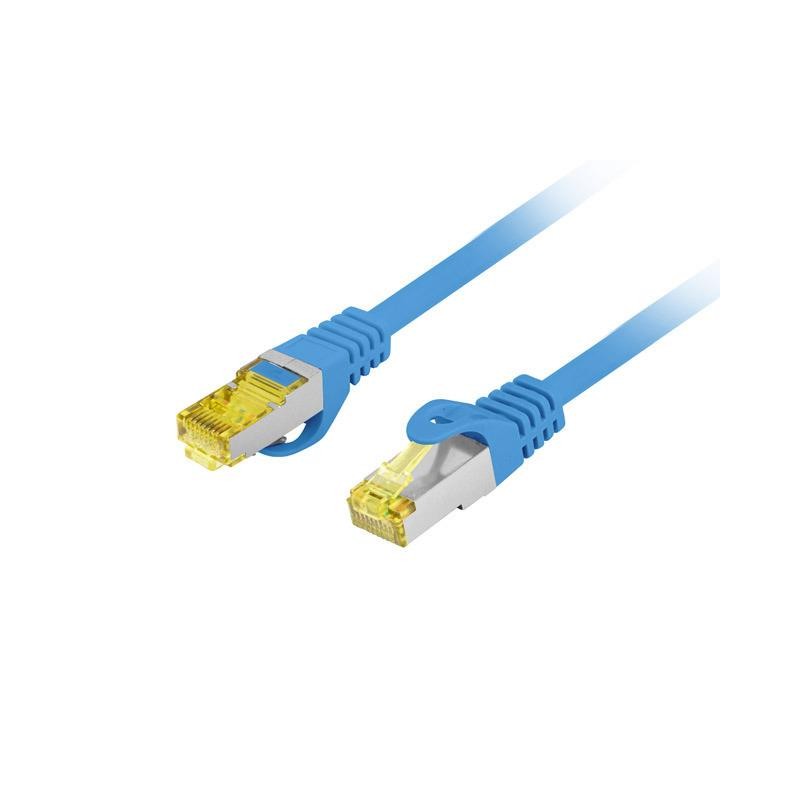 Patchcord kat.6a S/FTP LSZH CU 0.25m niebieski fluke