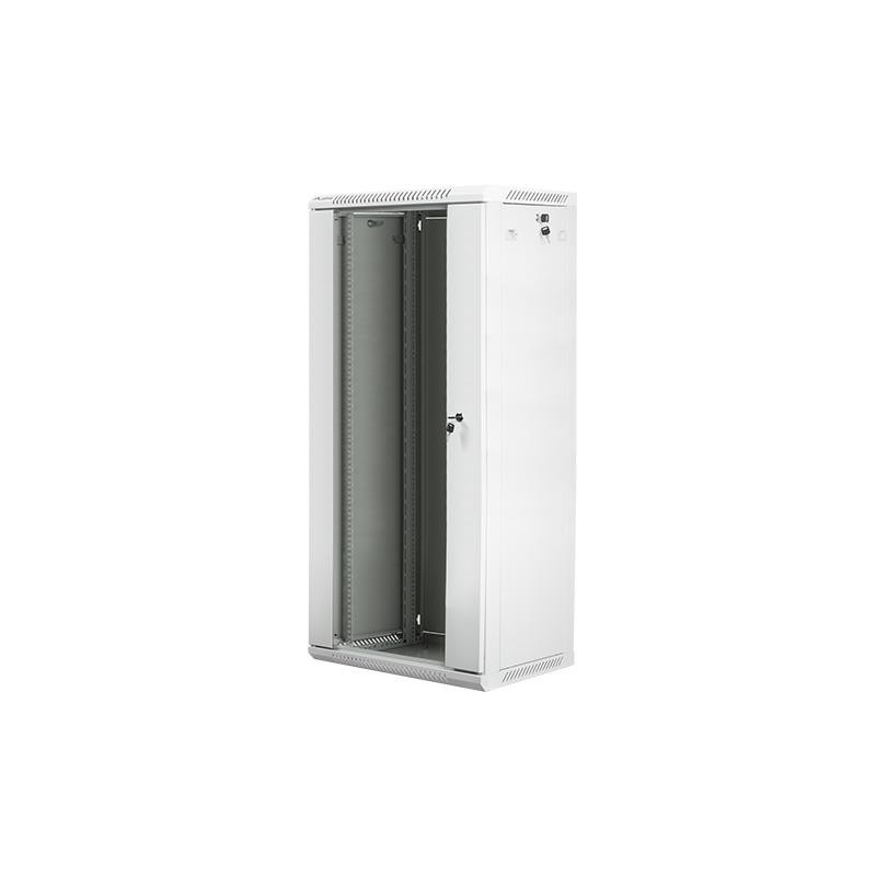 Szafa instalacyjna wisząca 19 cali 27U 600X450mm szara (drzwi szklane)