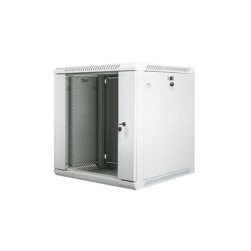 Szafa instalacyjna wisząca 19 cali 12U 600X600mm szara (drzwi szklane)