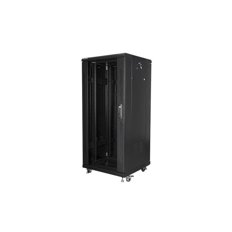 Szafa stojąca Rack 19 27U 600x600mm czarna (drzwi szklane)