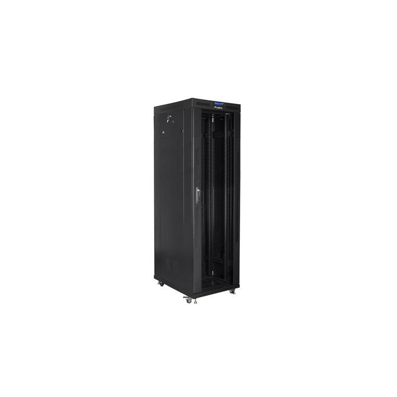Szafa instalacyjna rack stojąca 19 42U 800x800 czarna, drzwi szklane LCD (Flat pack)