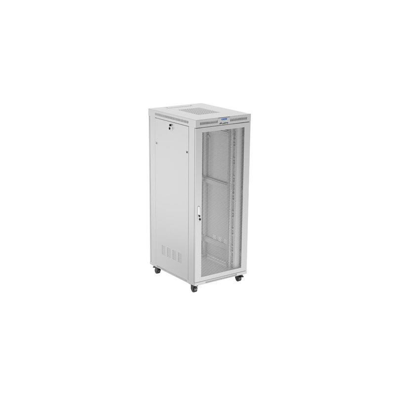 Szafa instalacyjna rack stojąca 19 cali 42U 800x1000 drzwi perforowane LCD szara (Flat pack)