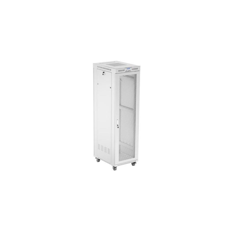 Szafa instalacyjna rack stojąca 19 cali 42U 600x800 drzwi perforowane LCD szara (Flat pack)