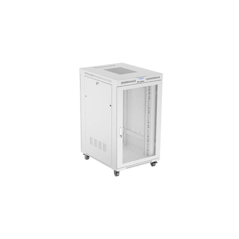 Szafa instalacyjna rack stojąca 19 cali 27U 800x1000 drzwi perforowane LCD szara (Flat pack)