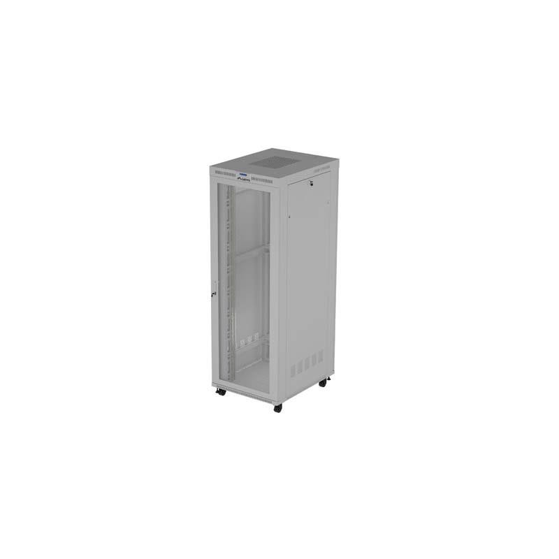 Szafa instalacyjna rack stojąca 19 cali 47U 800x1000 szara drzwi perforowane LCD (flat pack) V2