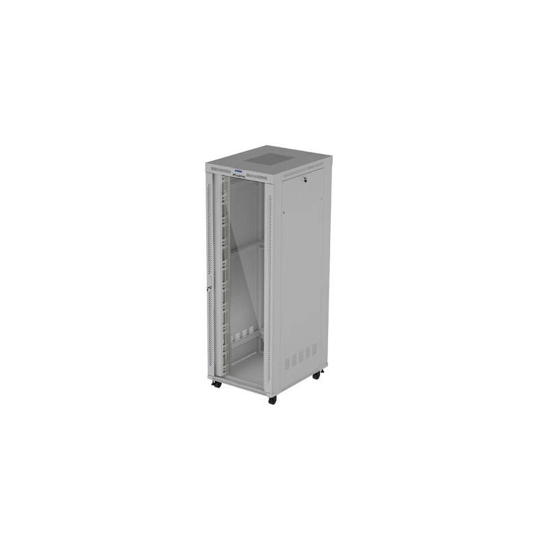 Szafa instalacyjna rack stojąca 47U 800x1000 szara drzwi przeszkolne LCD ( flat pack) V2