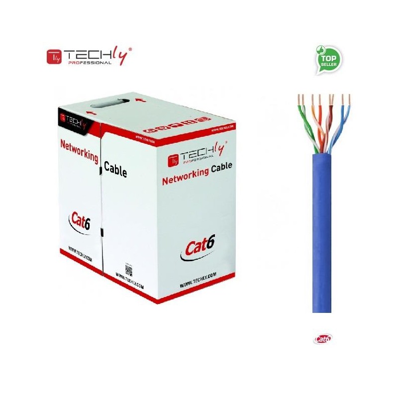 Kabel instalacyjny skrętka UTP Cat6 4x2 drut CCA 305m niebieski