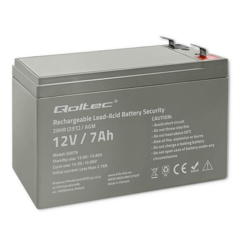 Akumulator AGM | 12V | 7Ah | max. 105A | Security