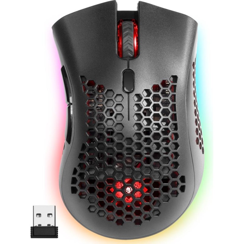 Mysz gamingowa bezprzewodowa Warlock GM-709L Optic RF RGB 2400 dpi 8P