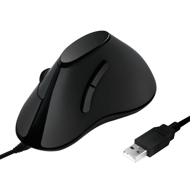 Ergonomiczna mysz optyczna, pionowa, USB, czarna