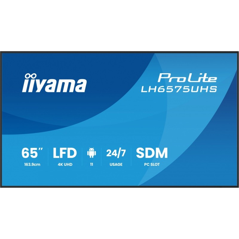 Monitor 65 cali LH6575UHS-B2AG,24/7,IPS,ANDROID.11,4K, WiFi, iiSignage2, FailOver, EShare, 24/7, full daisy chain