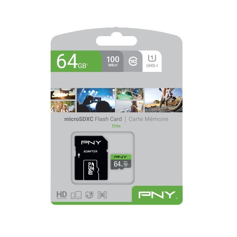 Karta pamięci MicroSDXC Elite 64GB P-SDUX64U185GW-GE