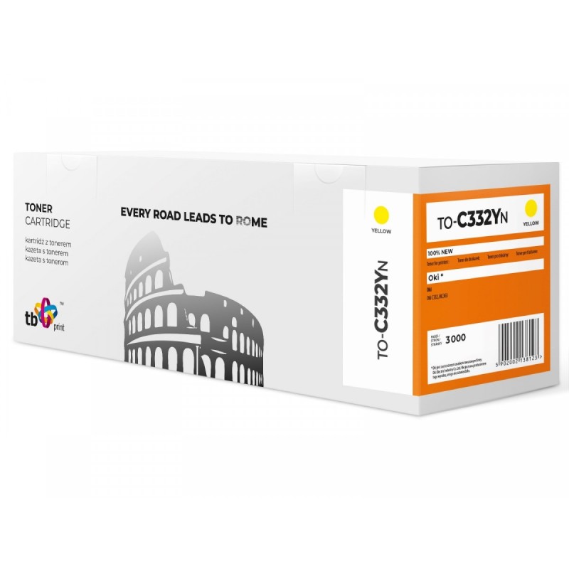 Toner do OKI C332 TO-C332YN YE 100% nowy