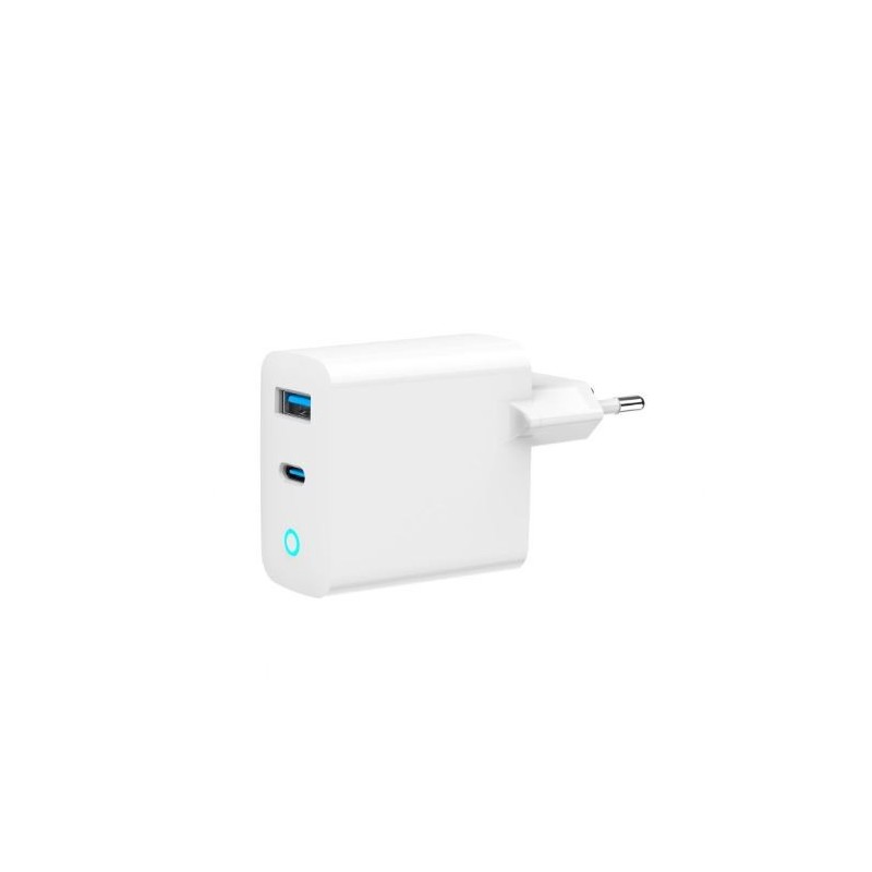 Ładowarka USB-A/C GaN LED 30W PD QC3.0 biała